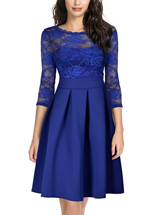 Vintage Floral Lace Bridesmaid Party Dress - Useful Tools Store
