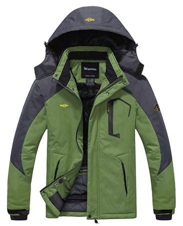 Wantdo Men's Mountain Waterproof Ski Jacket Windproof Rain Jacket