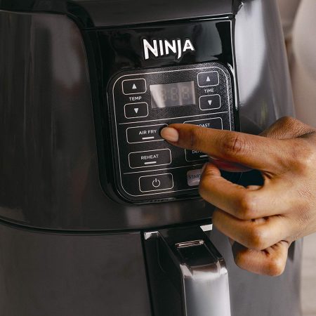 ninja-air-fryer-1550-watt-programmable-base-for-air-frying-roasting-reheating-dehydrating-with-4-quart-ceramic-coated-basket-af101-black-gray