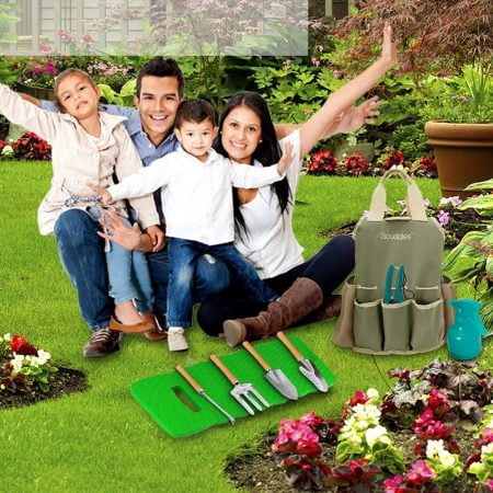 scuddles-garden-tools-set-9-piece-heavy-duty-gardening-tools-with-storage-organizer-ergonomic-hand-digging-weeder-rake-shovel-trowel-sprayer-gloves-gift-for-men-women-garden-tools-with-mat