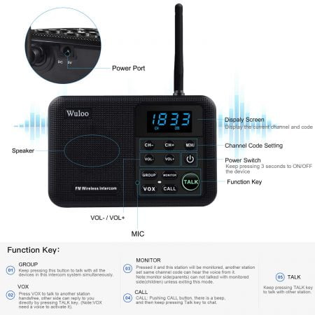 Wireless Intercom System for Home House Business Office