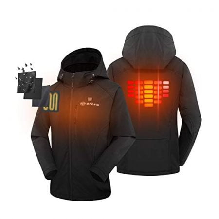 Women's Heated Jacket with Battery Pack and Detachable Hood