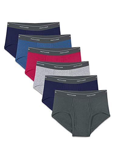 Fruit of The Loom Men's Assorted Fashion Brief(Pack of 6) (XX-Large, Solids)