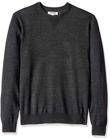 Goodthreads Men's Merino Wool Crewneck Sweater, Charcoal, Large