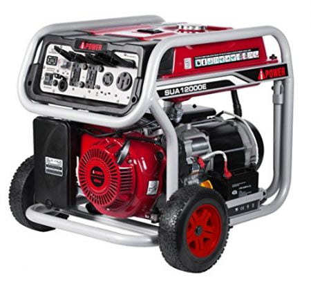 A-iPower SUA12000E 12,000-Watt Gasoline Powered Generator with Electric Start, GFCI Outlet Wheel Kit Included