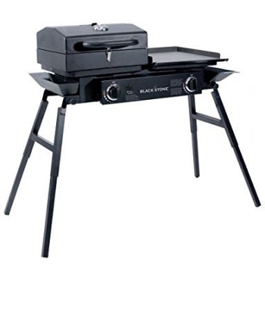 Blackstone Grills Tailgater - Portable Gas Grill and Griddle Combo - Barbecue Box - Two Open Burners â€œ Griddle Top - Adjustable Legs - Camping Stove Great for Hunting, Fishing, Tailgating and More