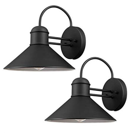 Globe Electric 44165 Sebastien Outdoor Wall Sconce, Black Finish, 2-Pack,