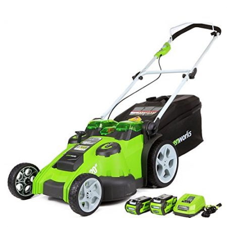 Greenworks 20-Inch 40V Twin Force Cordless Lawn Mower, 4.0 AH & 2.0 AH Batteries Included 25302