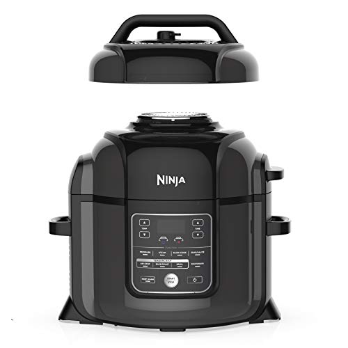 Ninja OP401 Foodi 8-Quart Pressure, Steamer, Air Fryer All-in- All-in-One Multi-Cooker, Black/Gray