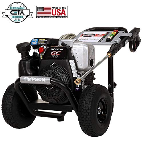 SIMPSON Cleaning MSH3125 MegaShot Gas Pressure Washer Powered by Honda GC190, 3200 PSI at 2.5 GPM