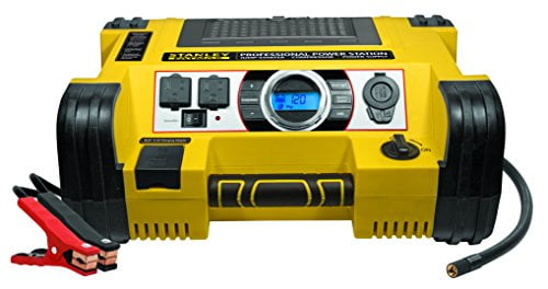 STANLEY FATMAX PPRH7DS Professional Power Station Jump Starter: 1400 Peak/700 Instant Amps, 500W Inverter, 120 PSI Air Compressor, Battery Clamps