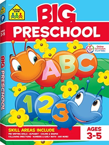 School Zone - Big Preschool Workbook - Ages 3 to 5, Colors, Shapes, Numbers 1-10, Alphabet, Pre-Writing, Pre-Reading, and Phonics (School Zone Big Workbook Series)