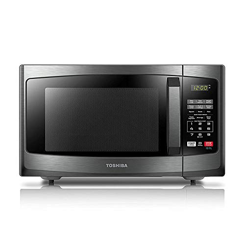 Toshiba EM925A5A-BS Microwave Oven with Sound On/Off ECO Mode and LED Lighting, 0.9 Cu.ft, Black Stainless
