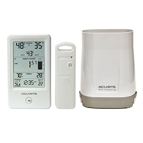 AcuRite 01089M Rain Gauge with Thermometer & Humidity