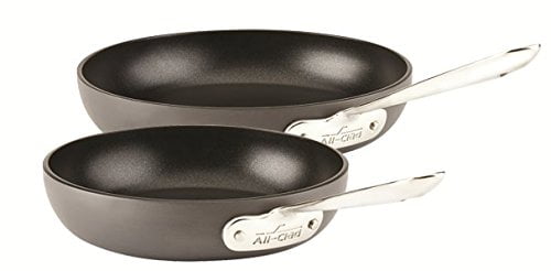 All-Clad E785S264 HA1 Hard Anodized Nonstick Dishwasher Safe PFOA Free 8 and 10-Inch Fry Pan Cookware Set, 2-Piece, Black