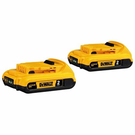 DEWALT 20V MAX Battery, Compact 2.0Ah Double Pack (DCB203-2), Yellow