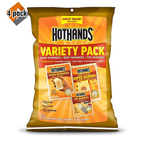 HotHands Toe, Hand, Body Warmer Variety Pack - Long Lasting Safe Natural Odorless Air Activated Warmers