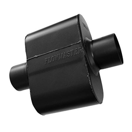 Flowmaster 842515 Super 10 Muffler 409S - 2.50 Center IN / 2.50 Center OUT - Aggressive Sound, Black