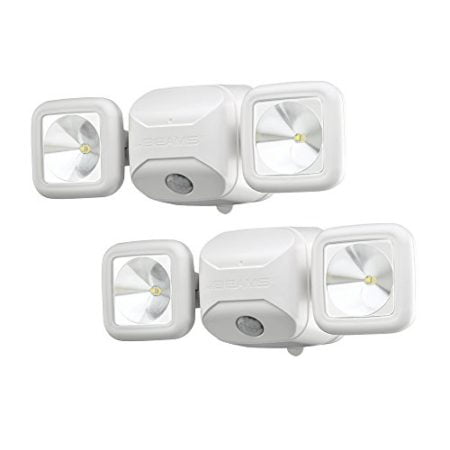 Mr. Beams MB3000 High Performance Wireless Battery Powered Motion Sensing Led Dual Head Security Spotlight, 500 Lumens, White, 2 Pack