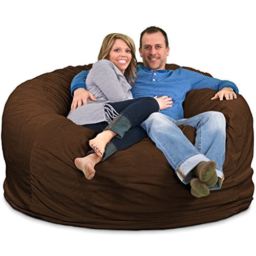 ULTIMATE SACK Bean Bag Chairs in Multiple Sizes and Colors: Giant Foam-Filled Furniture - Machine Washable Covers, Double Stitched Seams, Durable Inner Liner. (6000, Brown Suede)