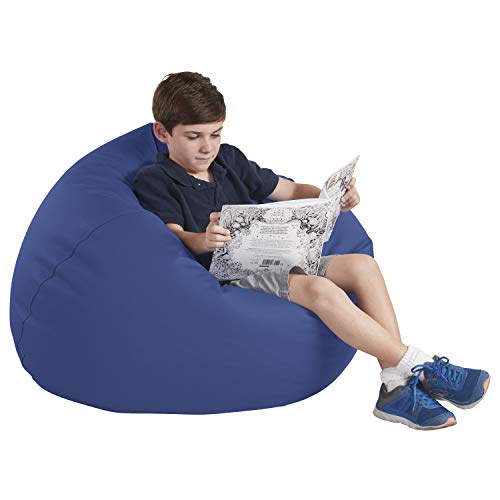 FDP SoftScape Classic 35" Junior Bean Bag Chair, Furniture for Kids, Perfect for Reading, Playing Video Games or Relaxing, Alternative Seating for Classrooms, Daycares, Libraries or Home - Navy