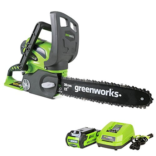 Greenworks 12-Inch 40V Cordless Chainsaw, 2.0 AH Battery and Charger Included 20262