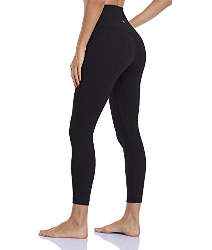 HeyNuts Hawthorn Athletic Essential II High Waisted Yoga Leggings for Women, Buttery Soft Workout Pants Compression 7/8 Leggings with Inner Pockets Black_25'' M(8/10)