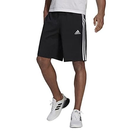 adidas Men's Essentials 3-Stripes Shorts, Black/White, Large
