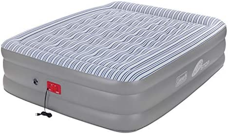 Coleman SupportRest Elite PillowStop Double-High Airbed , Grey/Stripe, Queen