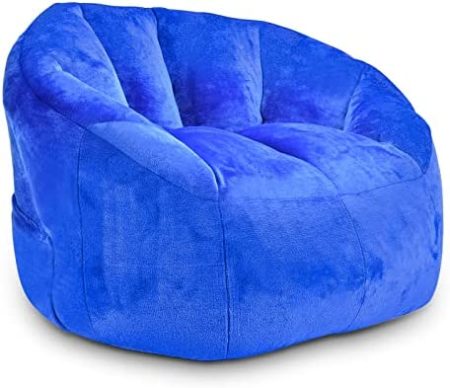 Bean Bag Chair Lounger Plush Ultra Soft Bean Bags Chairs Foam Furniture Bean Bag Big Sofa Blue 25.6 x 31.5 x 25.6 inch