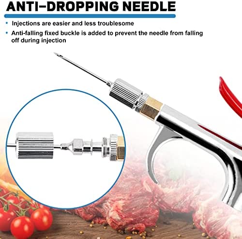 Meat Injector Gun Pump with Hose, Stainless Steel Electric Marinade ...