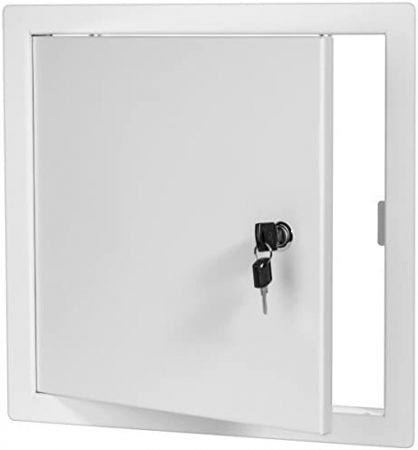 Premier 2002 Series Steel Access Door, 18 x 18 Flush Universal Mount, White (Keyed Cylinder Latch)