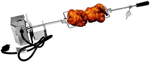 Skyflame Stainless Steel Grill Rotisserie Kit with Electric Motor & 3/8” Hexagon Spit Rod Compatible With Weber 2 Burner 200 Series Genesis II E-210, LX E-240, LX S-240 & Spirit/Spirit II E-210, S-210