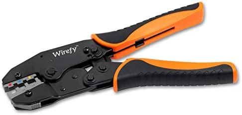 Wirefy Crimping Tool For Heat Shrink Connectors - Ratcheting Wire Crimpers - Crimping Pliers - Ratchet Terminal Crimper - Electrical Crimping Tool - 22-10 AWG