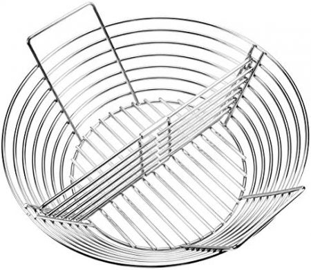 GriAddict Lump Charcoal Basket with Divider, Replacement Big Green Egg Accessories - Stainless Ash Basket for Kamado Classic, Large Green Egg, Help You Achieve A Small Area Cooking