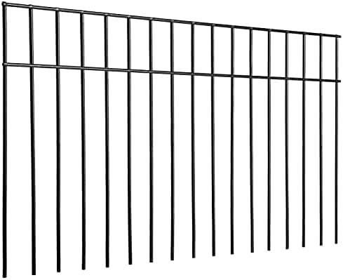 No Dig Fence 24x15-inch Animal Barrier Fence Underground Decorative Garden Fencing with 1.5 Inch Spike Spacing dog fence for the Yard Metal Fence Panel Ground Stakes Defence for Outdoor Patio (5 Pack)