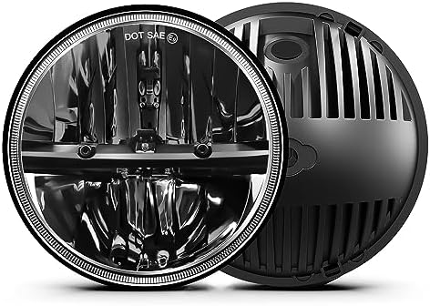 UNI-SHINE 2 pcs 7 inch LED Headlight Round Reflector DOT Approved 7’’ headlight Hi/Lo Beam H6024 led headlight Compatible with Jeep Wrangler TJ JK CJ Compatible with Chevy Compatible with Miata